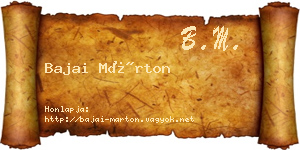 Bajai Márton névjegykártya