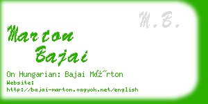 marton bajai business card